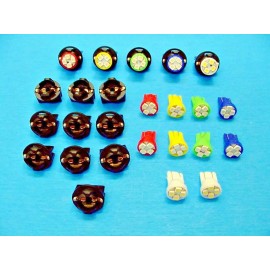Lumiglow 15 Assorted 4 LEDs Lights Bulbs 1/2" Sockets Marker License Plate Dash Ford 194