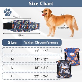 Barklincharm 3 Pack Dog Diapers Male Reusable, High Absorbing Washable Dog Wraps, Male Dog Belly Band for Dogs with Incontinence or Frequent Urination(Small, Fox)