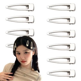 Silver Y2K Metal Hair Clips for Thick Thin Hair Alligator Clips for Hair Barrettes Hairpins Duckbilled Makeup Hair Clips for Styling Non Slip No Crease Bend Metal Barrette 10 PCS