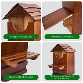 Large Barn Owl House, Large Opening Wooden Owl Houses for Outdoors, Ventilated and Moisture-Protected OwlBox with Mounting Screws and A Bag of Wood Shavings(8 * 7 * 15inch)
