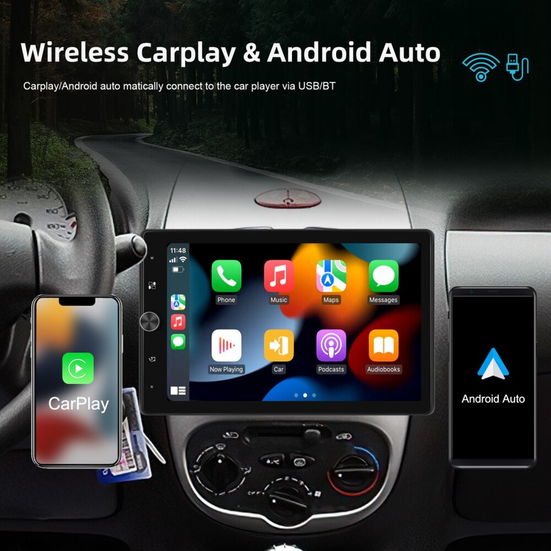 Rrrradio 10.4" Single 1 Din Touch Screen Car Stereo Wireless