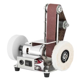 Mini Belt Sander,Table Top Electric Grinding Sanding Machine, 4000-9000/min Speed 7-gear Speed Control Bench Grinder Polisher Buffer for DIY Craft Woodworking Stained Glass Jewelry Making