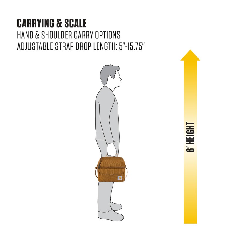 Carhartt 12 Can Two Compartment Lunch Box | Durable, Fully-Insulated