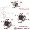 2M PLASTIC Rear Lower Knuckle Bushing Set (6) For Honda