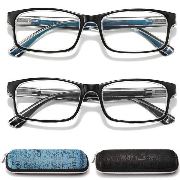 RaoOG Reading Glasses Men Blue Light Blocking - 2 Pack