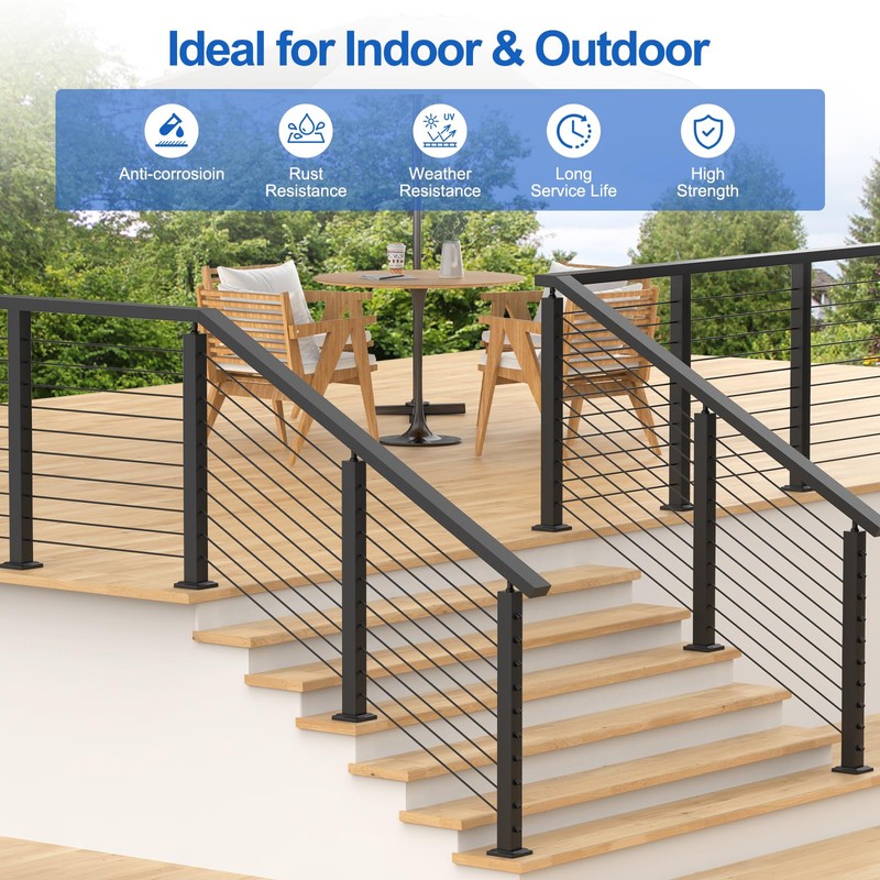 PLANTOP 10 Pack 1/8" Swageless Cable Railing Kit, T316 Stainless