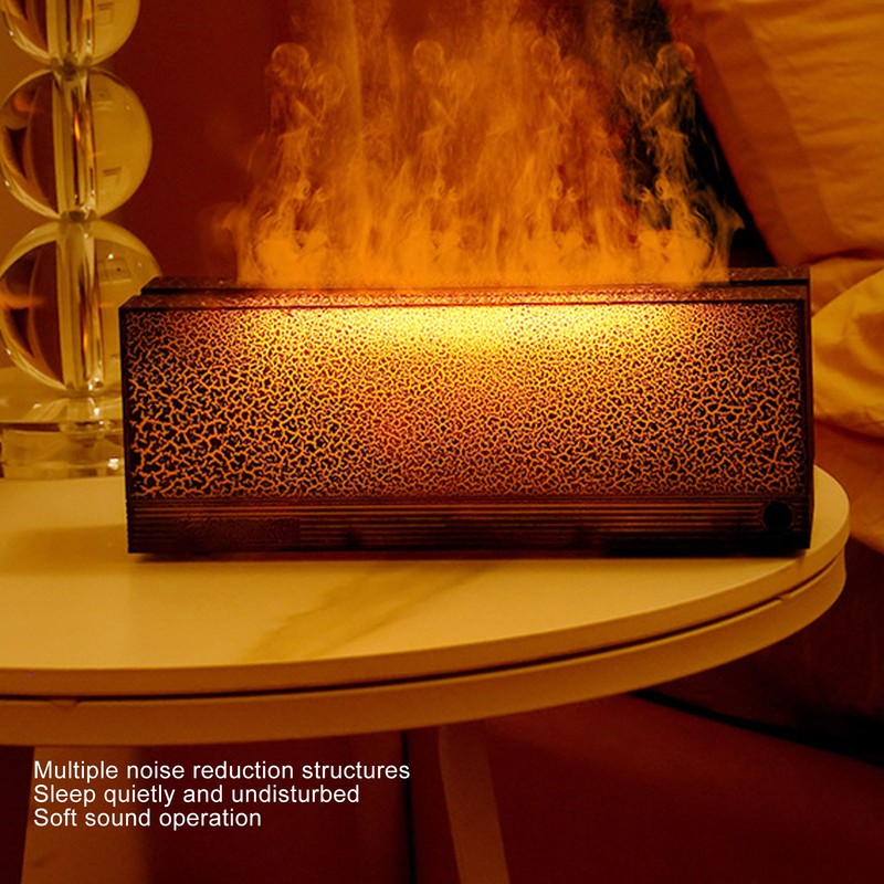 Flame Aroma Diffuser Humidifier Multifunction Alloy Frosted Texture 3 Gears