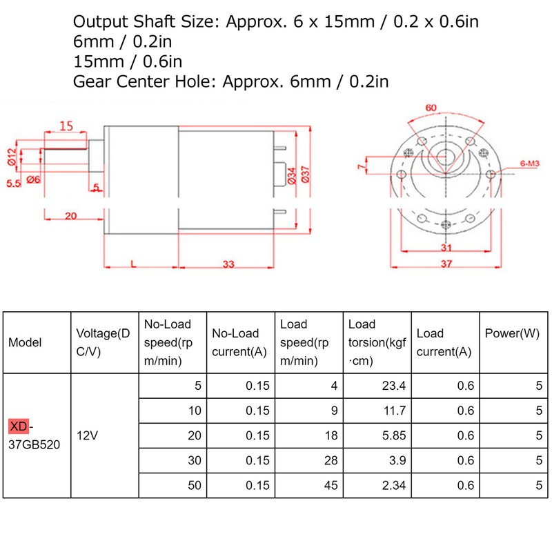 DC Reduction Motor Micro Low Speed Adjustable CW/CCW 12V for