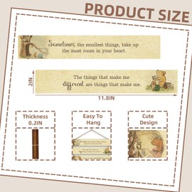 8Pcs Winnie Quotes Wooden Hanging Signs, Cute Hanging Wall Art Decor, Perfect for Birthday Party, Baby Shower Party Decoration Supplies, Home Bedroom Wall Art 11.8 * 1.9IN