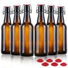 YEBODA 16 oz Amber Glass Beer Bottles for Home Brewing