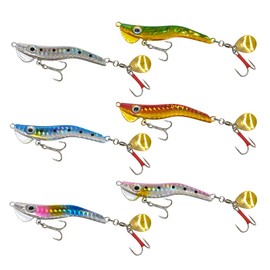 Orurdo qb100254a03n0 Fishing Tackle Egild Metal Jig Spinner Metal Jig, 1.0 oz (28 g), 6 Color Set