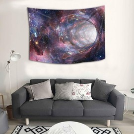 Simsant Universe Black Holes Tapestry Galaxy Wall Tapestry Milky Way Psychedelic Wormholes Wall Hanging Decorating Dormitory Decor GTXYSI467(60"x40")