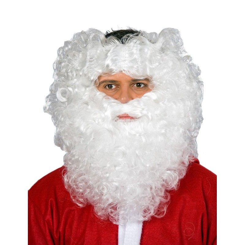 Curling beard and headband, white