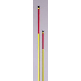 Reflective Fiberglass 4 ft Marking Stakes (Yellow W/ Red Band, Pack of 12)