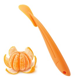 APOMOONS Orange Peeler 1 Piece, Orange Peeler, Plastic Peeler, Orange, Long Handle Mandarin Peeler for Lemons, Oranges (18 x 2.5 cm)