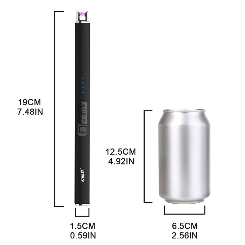 JETPRO Electric Arc Windproof Lighter Flameless USB Rechargeable Lighter with