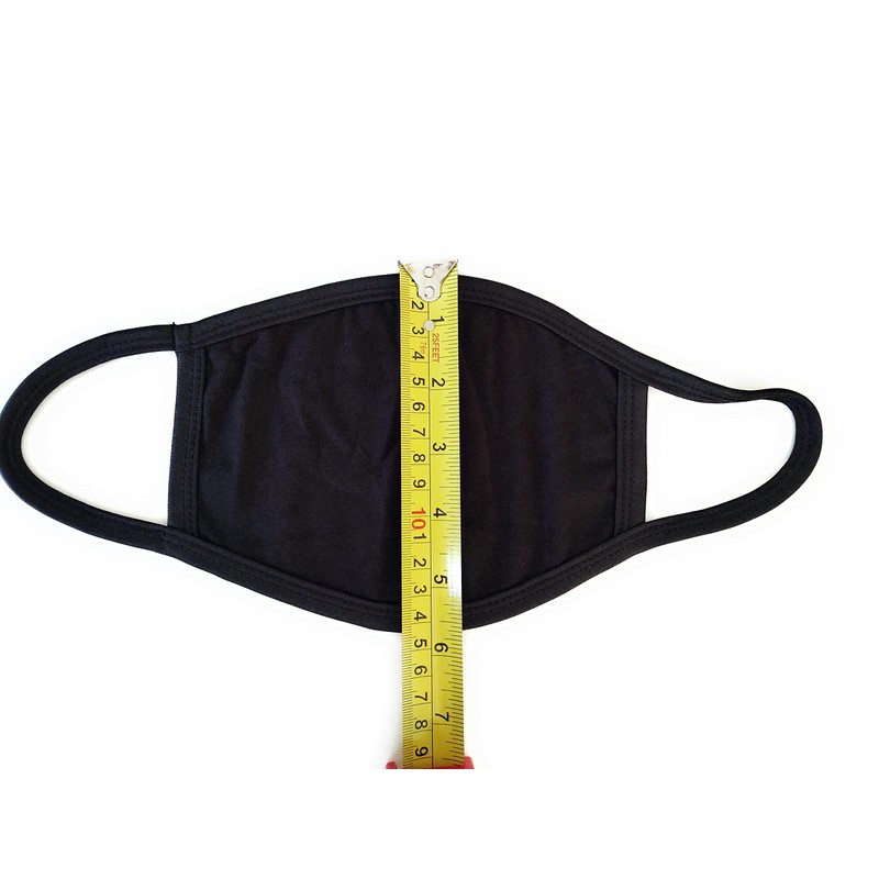 Black Face Mask Soft Cotton Comfortable Washable Reusable Breathable Stretchable
