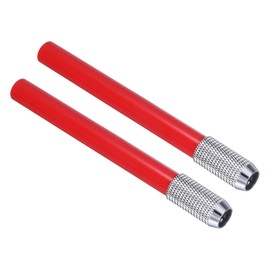 PATIKIL Pencil Extenders, 2Pcs Art Adjustable Metal Pencil Holder Lengthener Pen Sleeve for Short Pencil Crayon Colored Pencils Writing Desk Office, Red