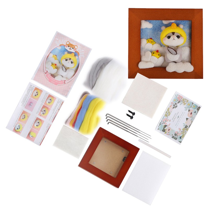 Needle Felting Kit Photo Frame Wool Felting Supplies Animal Plush