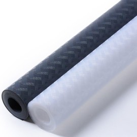 BJAINGEXK Kitchen Cabinet Shelf Liner Waterproof and Oil Resistant Kitchen Cabinet Shelf Liner Plastic Drawer Liner EVA Non-Stick Refrigerator Shelf Liner, 2 Rolls x 12 "x 60" (Gray, Clear)