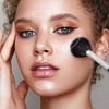 Professional Makeup Fan Brush for Highlighter， Blush， Peel Masks, Black