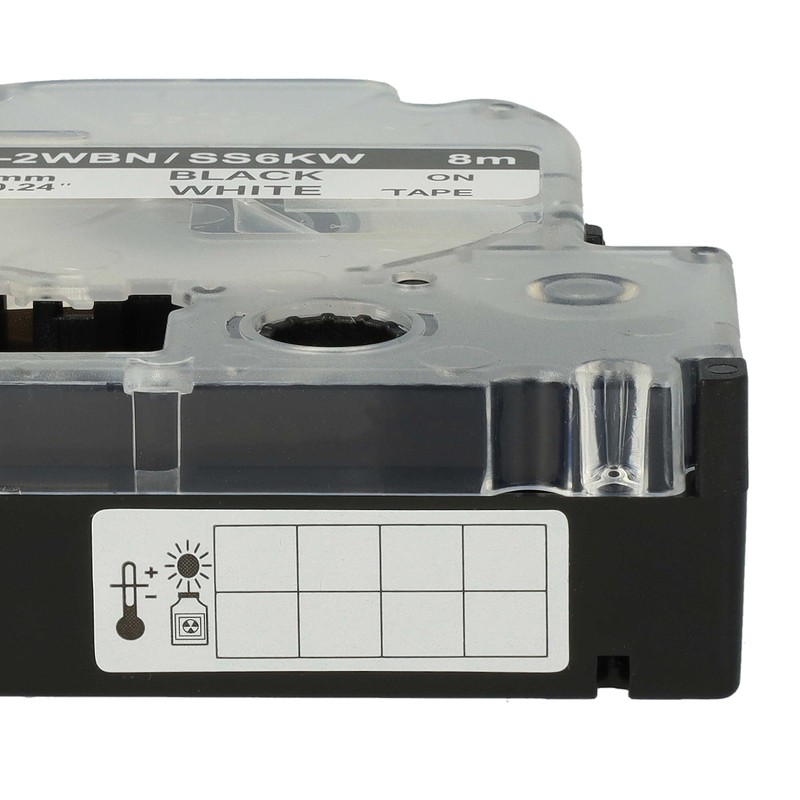 vhbw 2x Label Tape Cassette Compatible with Epson LabelWorks LW-1000P,