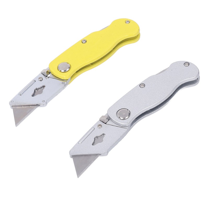 2 Pcs Folding Utility Knife Aluminum Alloy Industrial Grade Outdoor