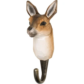 WILDLIFEGARDEN Wildlife Garden WG522 Kangaroo Hook - Hand Carved Animal Hook Made of Wood and Metal - Australian Animal Collection