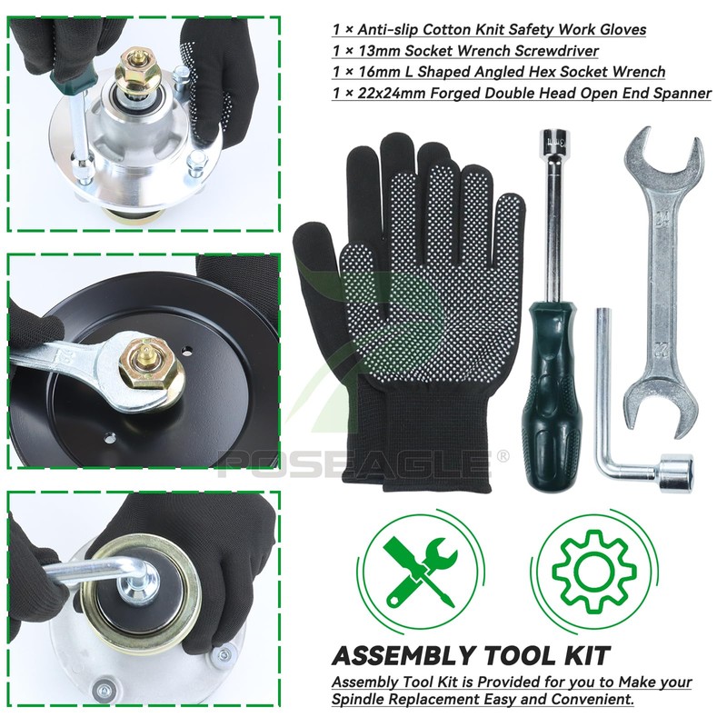 POSEAGLE Pre-Greased 539112170 Spindle Assembly with 532153535 Spindle Pulley for