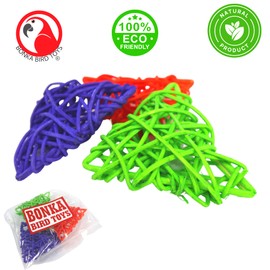 Bonka Bird Toys 2269 Pk3 Colored Vine Triangles Foot Talon Craft Part Bird Toys Conure Cockatiel Parakeet and Similar