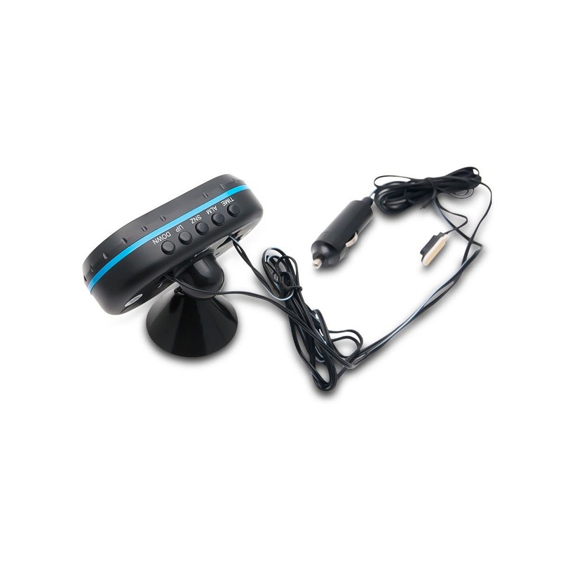 Riloer Multifunctional Car Clock LCD Display Thermometer Alarm Clock 12-24V