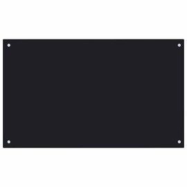 vidaXL Kitchen Backsplash, Kitchen Wall Tile Panel, Kitchen Sink Splash Guard for Wall Protector, Home Wall Decor, Black Tempered Glass