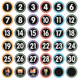 36 PCS Line Up Spots for Floor - 4" Number Spot Stickers Markers - Classroom Line Up Floor Decals - Number Dots Stickers for Back to School Kindergarten Preschool Teacher Supplies