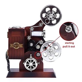 Wanjorlay Movie Projector Music Box, Mini Music Box Antique Vintage Style Music Box Melody for Birthday Home Office Study Decoration Durable