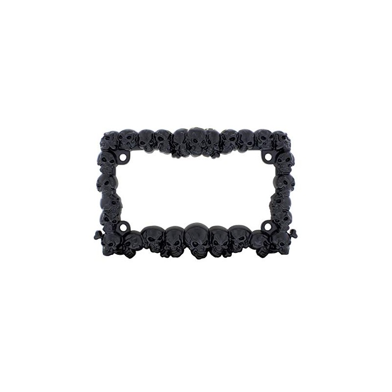 United Pacific 50113 Zinc Diecast Satin Black 3-D Skull Motorcycle