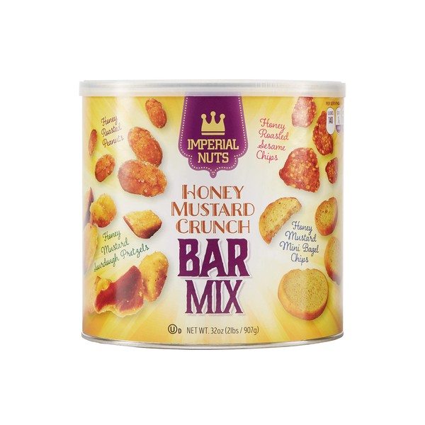 Imperial Mixed Nuts Bar Mix - Tasty Nut Snack for Daily Use or Any Occasion- Honey Mustard Sourdough Pretzels, Peanuts, Sesame Chips, Mini Bagel Chips (Honey Mustard)