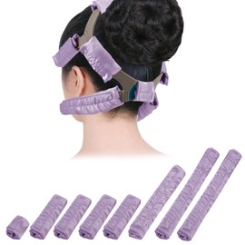 8 PCS Satin CPAP Mask Strap Covers, Comfortable CPAP Strap Covers, Silky CPAP Mask Cushions to Fit Airfit f20 Headgear, Anti Wrinkle CPAP Hair Protector for Reducing Red Marks (Dark Purple)