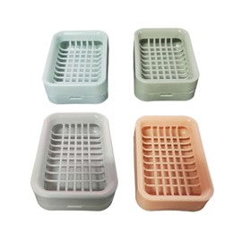 4 Pieces Soap Dish, Soap Container, Draining Soap Holder Ventilation Hole Design Soap Dish Box for Bathroom, Bath, Kitchen