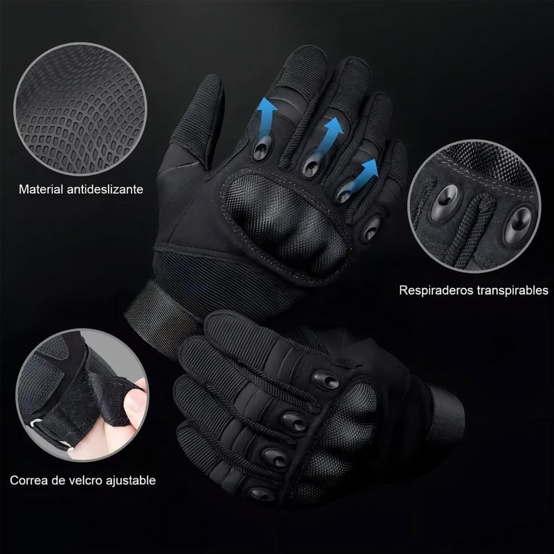 Guantes para Motociclista con Pantalla Táctil, Protección Articular Cuero Antideslizantes