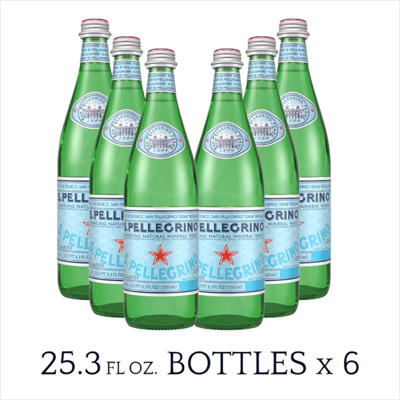 S.Pellegrino Sparkling Natural Mineral Water, Original, 25.3 Fl Oz (Pack