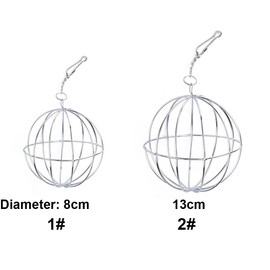 UXELY Metal Food-Ball, Guinea Pig Hay Feeder, 8/13cm Feed Ball for Rodents, Rabbit Grass Manger Holder Feeding Dispenser for Bunny, Stainless Steel Frame