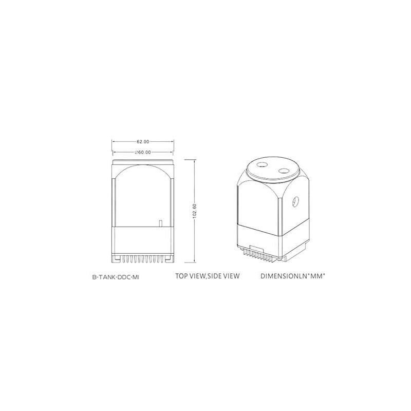 Bykski Mini DDC Pump Reservoir Combo w/Armor (B-Tank-DDC-MI) - Black