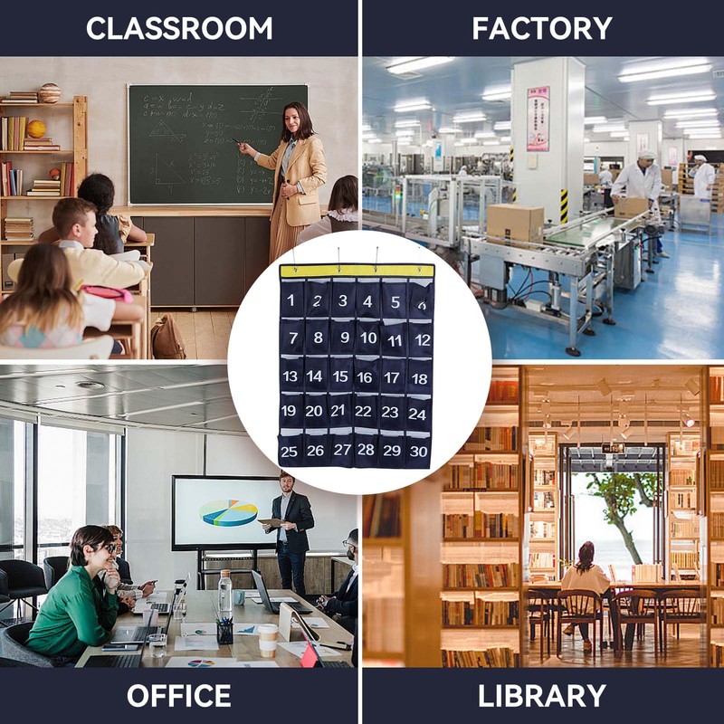 30 Pockets Cell Phone Holder Classroom, Numbered Classroom Sundries Closet