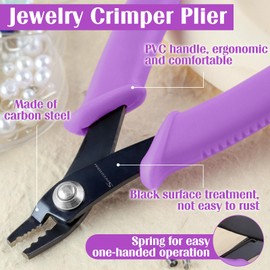 SPEEDWOX Bead Crimping Pliers Jewelry Crimper Plier for Beading Micro Tube Beads Crimper Mini Crimping Pliers Bent 3 holes Multi Use DIY Jewelry Craft Beading Hobby for 2mm-3mm Beads and Tubes