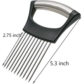 Hovico Stainless Steel Onion Holder Fruits Veg Meat Tomato Cutter Slicer Peeler Chopper,Stainless Steel Cutting Kitchen Gadget