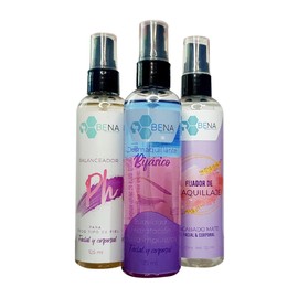 Kit Balanceador de Ph mas Fijador de Maquillaje y Desmaquillante Bifasico Bena
