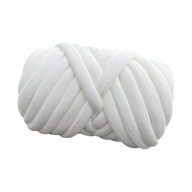 MagiDeal 250G Chunky Yarn Bulky Yarn Dia 2.5cm Tube Giant Yarn Crochet Soft Jumbo Yarn Arm Knit Yarn for Tapestry Throw Pillow Pet Bed Scarf, White