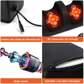 Lukovee Masajeador de Pies con Calor, Masajeador de Rodilla Eléctrico, Masajeador de Piernas Recargable, 3 Niveles Y 3 Masaje, Regalos para el Día del Madre Día del Padre para Deportes, Tercera Edad