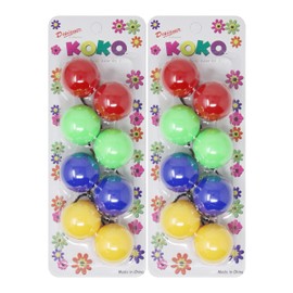 KOKO - Priemum 8 Pcs X-LARGE Bubble ball hair ties. Elastics Ties 32mm Ball Bubble Ponytail Holders. Colorful Elastic Accessories for Baby Kids Children Girls Women All Ages (RED GREEN BLUE YELLOW)