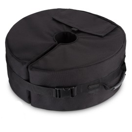 Parasol Base, Round Sand Bag, Sand Filled with Fixed Band, Waterproof, Shockproof, For Outdoor Use, For Signs, Tents, Parasols, Strong Wind Prevention, Accident Prevention (Black)
